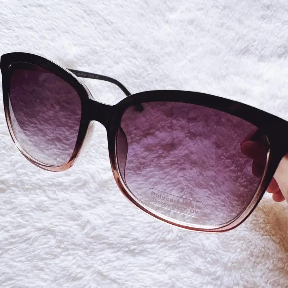 Joanne Clear w/ Purple Tint Square Sunglasses
